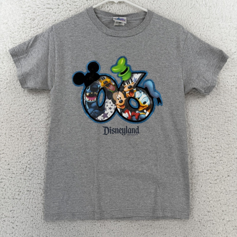 Disneyland Resort Shirt Kids Small Gray Mickey Donald Goofy Graphic Tee 2006